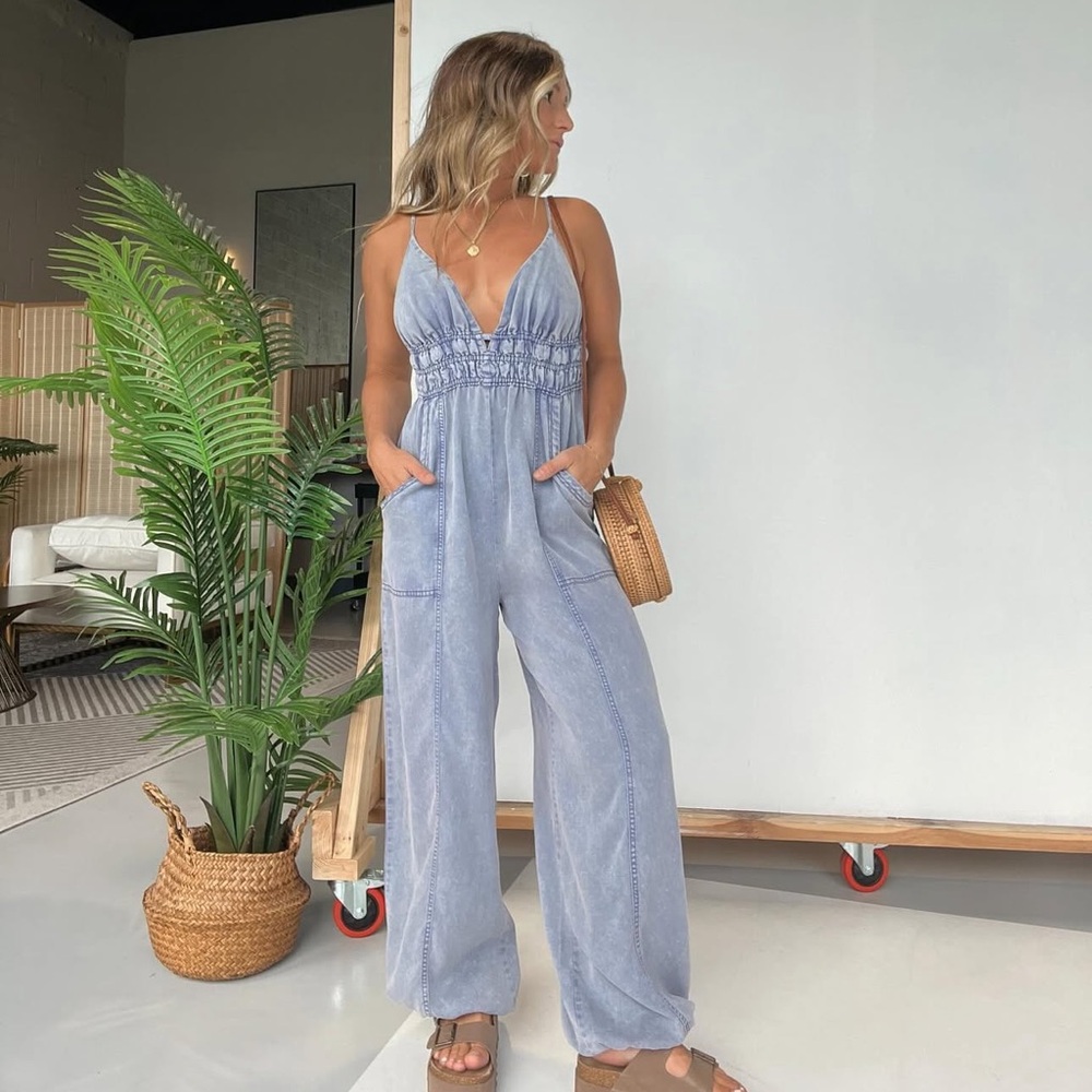 Light Blue Sleeveless Jumpsuit